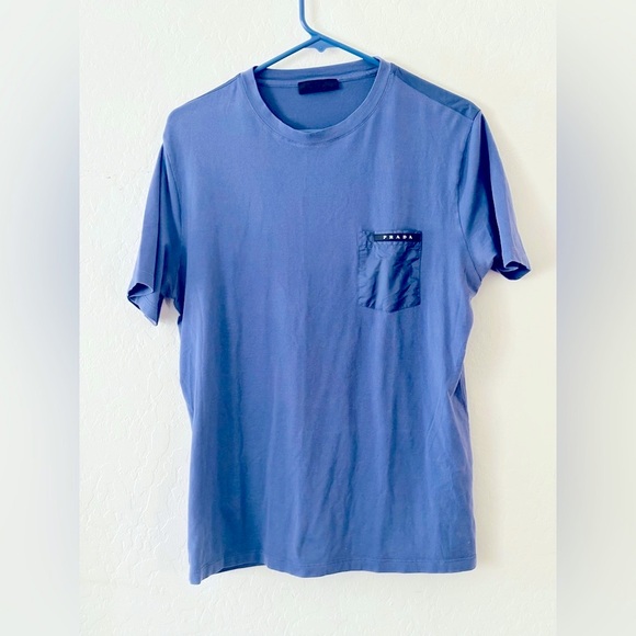 Prada Men's Navy Short Sleeve Tee - Picture 1 of 8